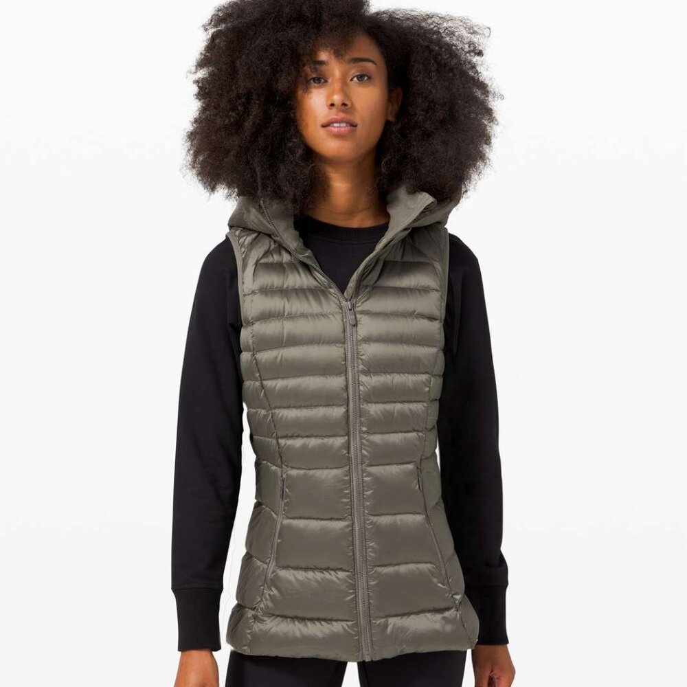 Lululemon Athletica Women's Grey Sage Brave the Cold Down Puffer Vest Size 8